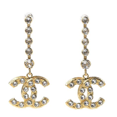 chanel earrings crystal drop|Chanel cc earrings original.